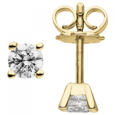 Ohrstecker 585 Gold Gelbgold 2 Diamanten Brillanten 0,50 ct. Ohrringe | 50755 / EAN:4053258359822