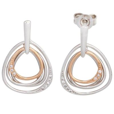 Ohrstecker 585 Weißgold Rotgold 16 Diamanten | 42131 / EAN:4053258245309