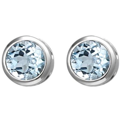 Ohrstecker 925 Silber 2 Blautopase hellblau blau Ohrringe Silberohrringe | 52808 / EAN:4053258511633