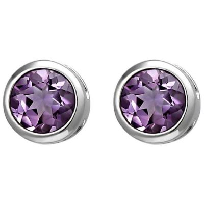 Ohrstecker 925 Sterling Silber 2 Amethyste lila violett Ohrringe | 52797 / EAN:4053258511572