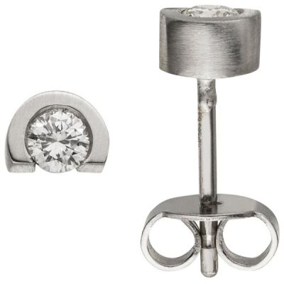 Ohrstecker 950 Platin matt 2 Diamanten Brillanten, 4,9 mm | 54381 / EAN:4053258547977