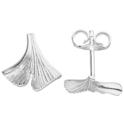 Ohrstecker Ginko Gingko 925 Sterling Silber mattiert Silberohrstecker | 28998 / EAN:4053258101889