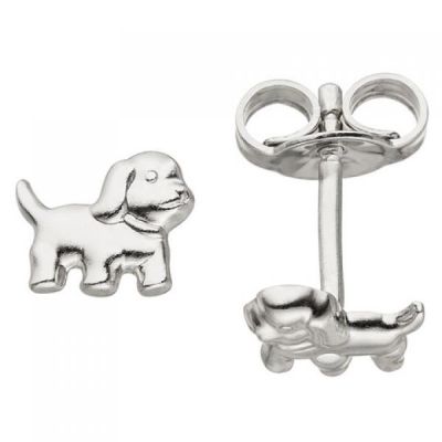 Ohrstecker Hund 925 Sterling Silber Ohrringe Silberohrringe Hundeohrringe | 50379 / EAN:4053258354919