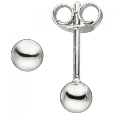 Ohrstecker Kugel 4 mm 925 Sterling Silber Ohrringe Kugelohrstecker | 49156 / EAN:4053258341513