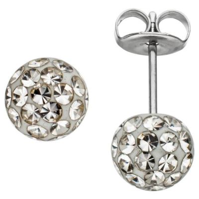 Ohrstecker Kugel Edelstahl mit SWAROVSKI® ELEMENTS 6,2 mm | 45015 / EAN:4053258293348