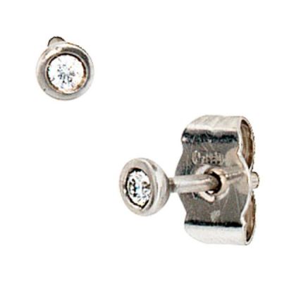 Ohrstecker rund 950 Platin mattiert 2 Diamanten Brillanten 0,05 ct. | 37183 / EAN:4053258043875