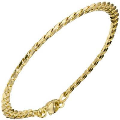 Panzerarmband 333 Gelbgold 19 cm - 4,9 mm Goldarmband Karabiner | 39983 / EAN:4053258210345