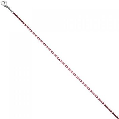 Rundankerkette Edelstahl rot weinrot lackiert 45 cm Kette Halskette Karabiner | 48934 / EAN:4053258341070