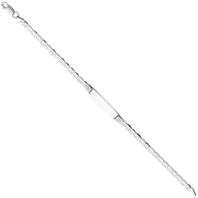 Schildband 925 Sterling Silber 19 cm Gravur ID Armband Karabiner | 29814 / EAN:4053258088449