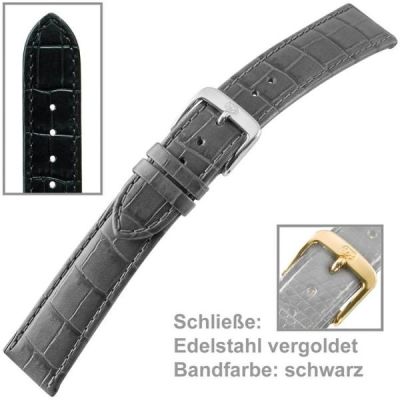 Uhrenarmband Ladies 16 mm schwarz | 38919