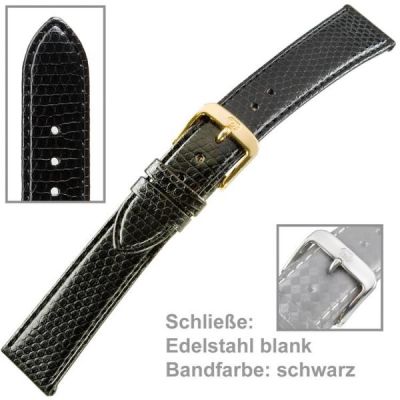 Uhrenarmband Ladies 18 mm in Schwarz | 33963