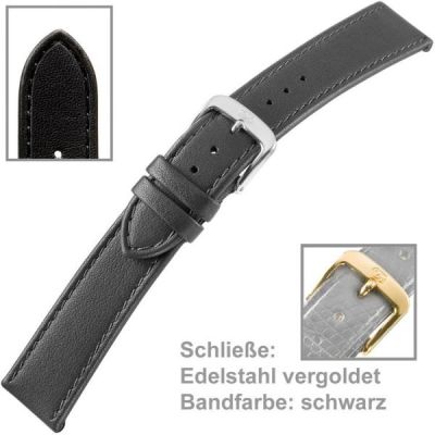 Uhrenarmband, Ladies 18 mm schwarz | 38927