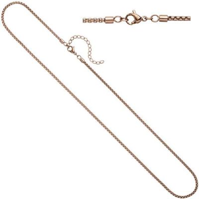 Venezianerkette rund Edelstahl rotvergoldet 80 cm Halskette Karabiner | 43621 / EAN:4053258269862