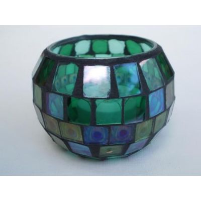 Windlicht Mosaik-Glas mit LED, 8,5 cm | 538 / EAN:4019581439488