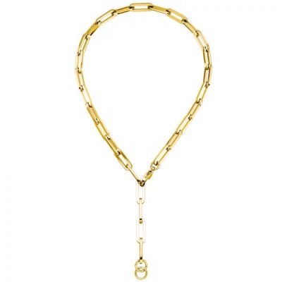 Y-Collier Halskette Edelstahl gelbgoldfarben beschichtet 55 cm | 54252 / EAN:4053258541890