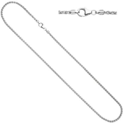 Zopfkette 925 Silber rhodiniert 2,2 mm 45 cm Halskette Karabiner | 41032 / EAN:4053258224687