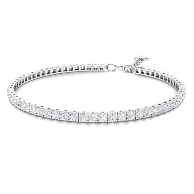 17,5cm bis 20cm - Tennis-Armband mit Zirkonia 2,5mm 925er Silber | Co-AB116H / EAN:4250887409564