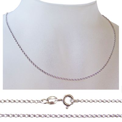 60cm - Erbskette aus 925 Silber Rhodium, Silberkette, lange Halskette Anhängerkette viele Längen | RL118RH / EAN:4250887401834