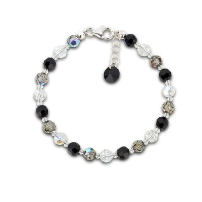 Armband schwarz grau crystal aus 6mm Kristallperlen | S-K-A06_Je-Bd-Mo / EAN:4250887407270