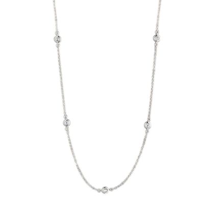 Halskette aus 925 Silber Rhodium mit Zirkonia | Ca-HK104 / EAN:4250887407201