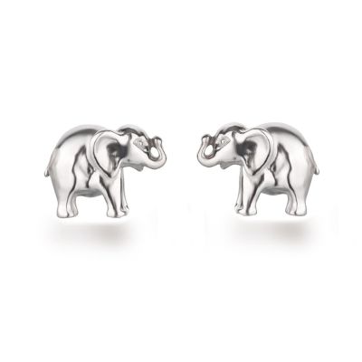 Ohrstecker Elefant Motiv 925 Silber Rhodium Ohrringe für Kinder Mädchen | Laf_OS01-Elefant / EAN:4250887406679