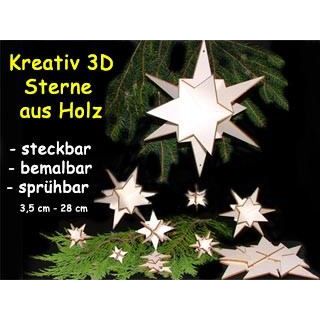 10 x 10 cm - 3D Holzsterne individuell bemalbar verschiedene Größen | 89392411