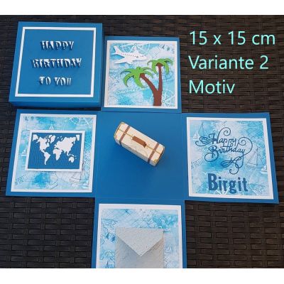 10 x 10 cm - Explosionsbox maritim handgearbeitet | EX33