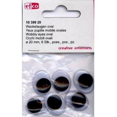 12 mm / 10 Stück - Wackelaugen oval | 10399 07