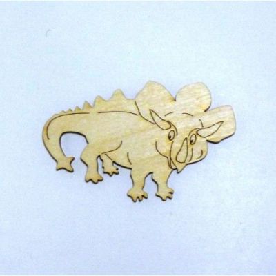 120mm - DINOSAURIER Triceratops aus Holz | DSH 3712