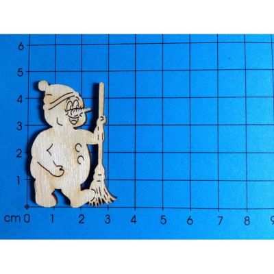 120mm - Schneemann mit Mütze und Besen | SEH  7705 / EAN:4250382826033