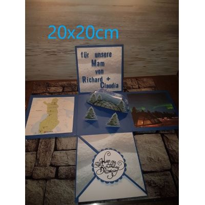 20x20 cm - Explosionsbox - Kreuzfahrt handgearbeitet | EX28