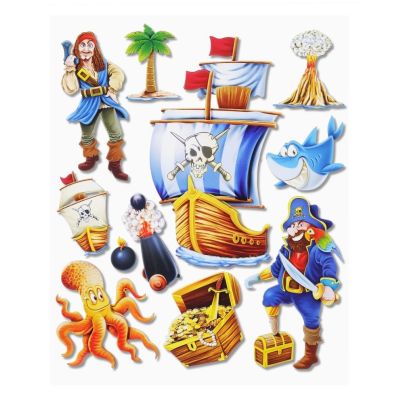 3 D Sticker Piraten XXL 30x30 cm | 3452500