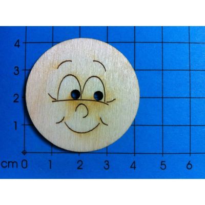 30mm - Holzknopf Gesicht Design 2 | BUH 0440