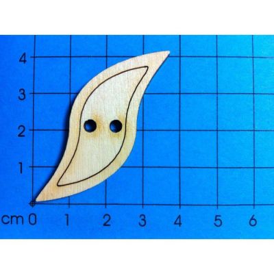 40 mm - Holzknopf Geschwungen | BUH 1740 / EAN:4250382851646