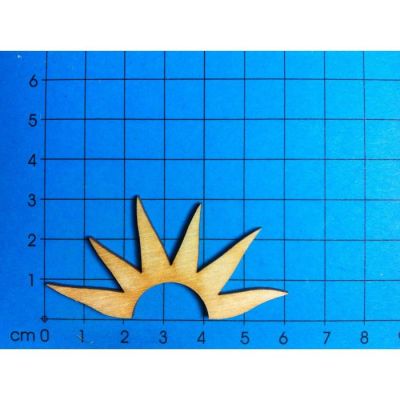 40mm - Holz Kleinteile gelasert Halbsonne | SOH 76.. / EAN:4250382815938