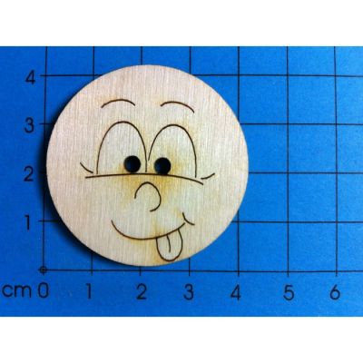 40mm - Holzknopf Gesicht Design 1 | BUH 0330 / EAN:4250382850687