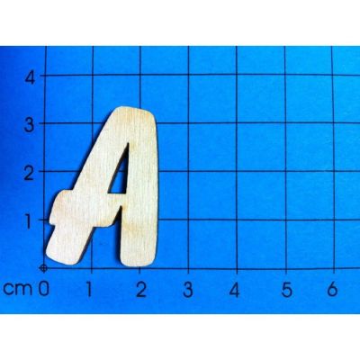 A - ABC Holzbuchstaben natur Kleinteile gelasert 33mm | ABH 33-Ö