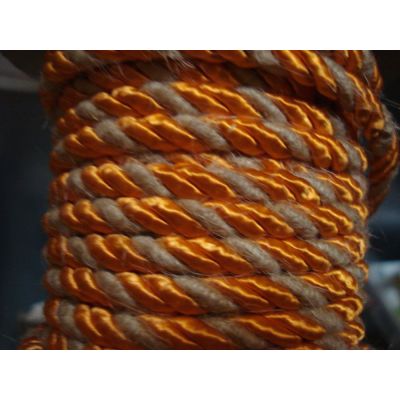 Acetat-Kordel 6mm orange/natur | Kentucky