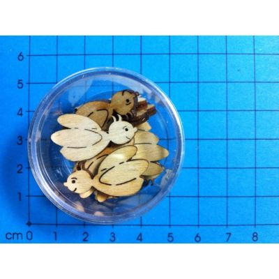 Auch Bestellung größere Abnahme möglich - Holz Bienchen 2,5cm in Dose ca. 13 St. | BIH34D25 / EAN:4250382829447