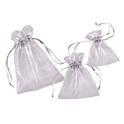 CREApop® Organza-Säckchen silber 8 x 10 cm, Beutel a 12 Stück | 3858024 / EAN:4036159441452