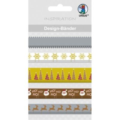 Designbänder 5 x 90 cm Weihnachten klassik braun/creme Töne | 74510016