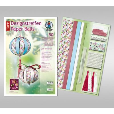 Designstreifen Paper Balls Set Jolly Christmas | 23500099