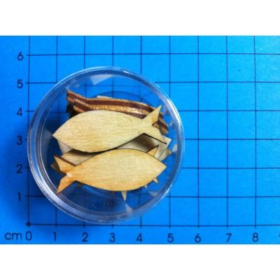 Dose - Holz Fisch geschlossen 30mm in Dose ca. 13 St. | KFH35D30 / EAN:4250382829423