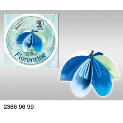 Faltblatt, Origami, Kusudama 10 cm rund blau-weiß-mint | 23669699