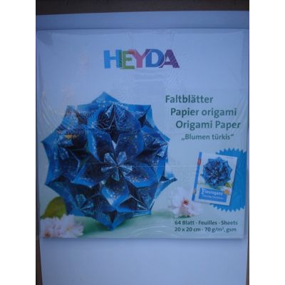 Faltpapier Fleurogamie Blumen türkis | 20-4875563 / EAN:4007742090692