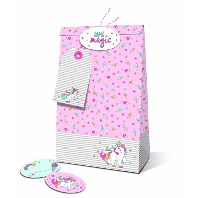 Geschenktüten-Set Einhorn für 6 Geschenktüten 12 x 19 x 6 cm  | 28160099 / EAN:4008525219408