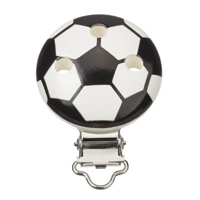 Schnullerclip Fußball schwarz / weiß | 3260001