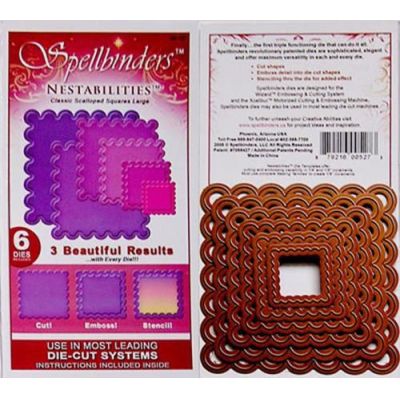 Spellbinders 6 Stanzformen Nestabilites Classic Scalloped Squares Large | S4-127