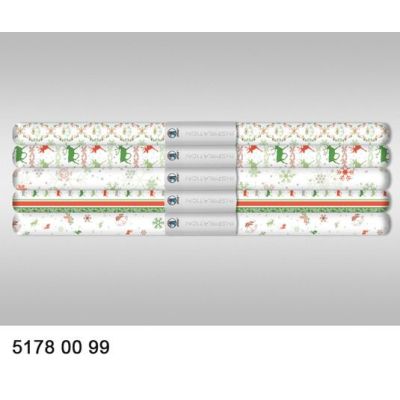 Starkes Transparent 5 Rollen von 50x61cm in 5 Motiven Weihnachte | 51780099
