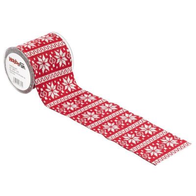 Strickband Eiskristall 100mm/5m rot | 3985005